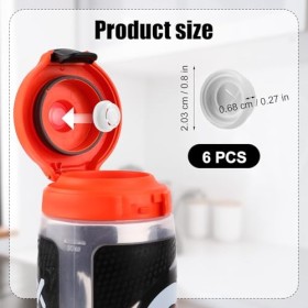 XIHIRCD 6pcs Joints Rechange pour Bouteille deau, Valve Silicone Insert en Plastique Accessoires Remplacement pour Valve en 