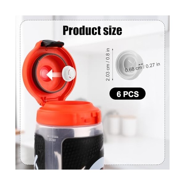 XIHIRCD 6pcs Joints Rechange pour Bouteille deau, Valve Silicone Insert en Plastique Accessoires Remplacement pour Valve en 