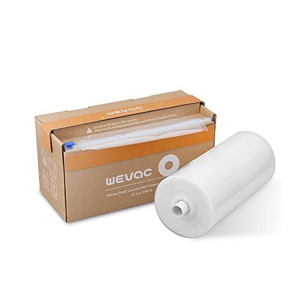 Wevac rouleau sous vide alimentaire, 28x4500cm avec boîte à découper, sans BPA, sac pour sous videuse alimentaire, sachet sou