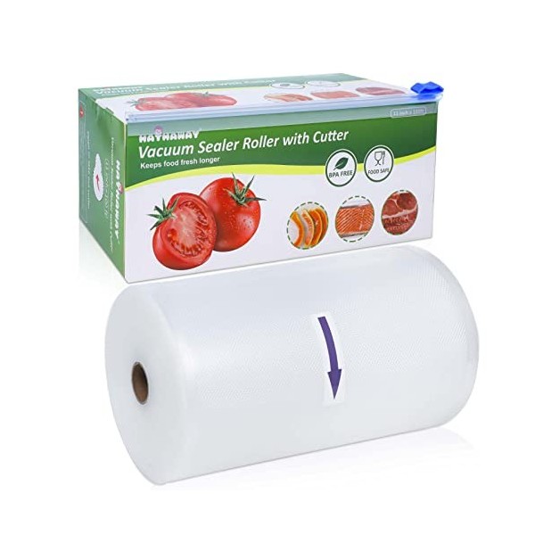 Sacs demballage sous vide très résistants avec boîte de découpe, 28 cm x 30 m, sacs alimentaires de taille personnalisée