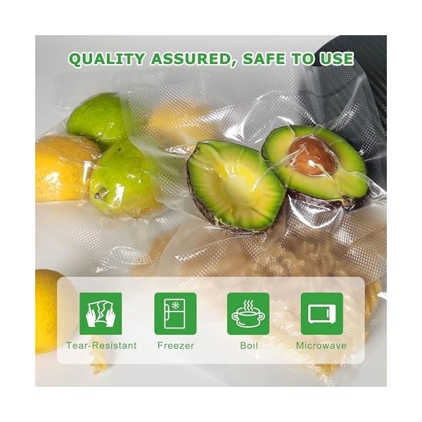 Anysea Sac Sous Vide Alimentaire 3 Rouleaux：20x1/28x2/x500 cm Rouleau Sous Vide Alimentaire sans BPA, Film sous vide alimenta