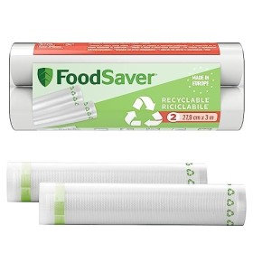 FoodSaver sacs de mise sous vide réutilisables, Sans BPA, 2 rouleaux de sacs 28 cm x 5,5 m , FSR2802 