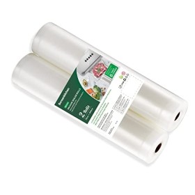 Bonsenkitchen Sacs sous Vide Alimentaire 2 Rouleaux de 28 x 600 cm Sac Sous Vide pour la Conservation des Aliments et la Cuis
