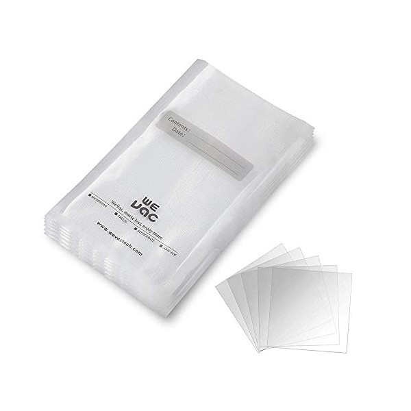 Wevac Sachet sous Vide Alimentaire, 20x30cm 100 Sacs, Gaufrés Mise sous Vide Alimentaire sans BPA, Film sous Vide Alimentaire