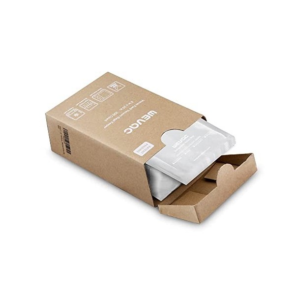 Wevac 200 Sachets 15x25cm Poche Sous Vide Alimentaire, Film Sous Vide Alimentaire Gaufrés sans BPA, Sac Congelation Sous Vide