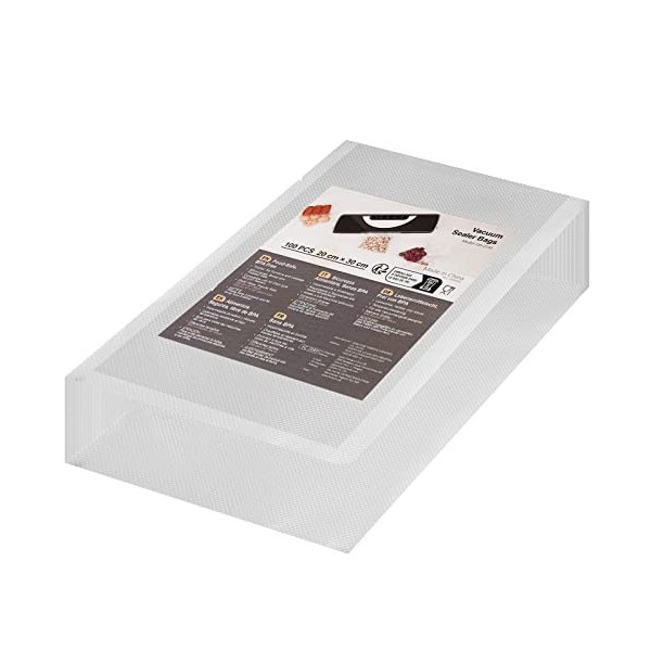 Sachet Sous Vide Alimentaire, Sacs Sous Vide Alimentaire, 100 Sacs 20 x 30cm, Sac Sous Vide Alimentaire, Convient à Tous Mach