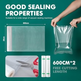 GRIFEMA GH82, Sacs de Conservation Sous Vide Alimentaire sans BPA, Compatible avec La Plupart des Machines Sous Vide, Rangeme