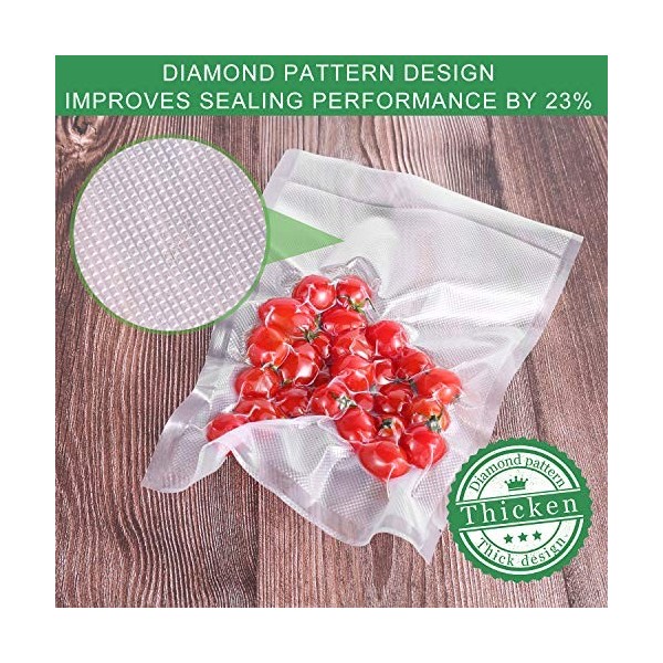 UKPALO Lot de 50 sacs demballage sous vide prédécoupés de 15 cm x 25 cm et 20 cm x 30 cm - 50 sacs demballage sous vide - 4