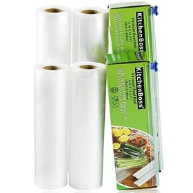 KitchenBoss Sac Sous Vide Alimentaire, 3 Rouleaux 28cmx500cm, Rouleau Sous Vide Alimentaire, Rouleaux Sous Vide pour Aliments