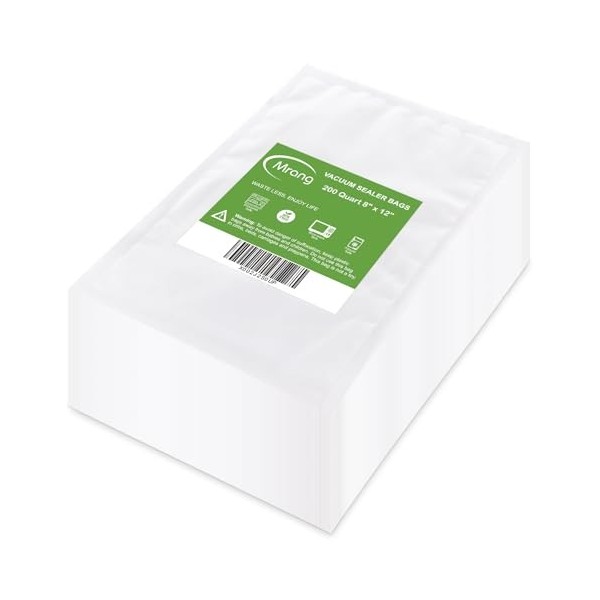Sac Sous Vide Alimentaire de 200Sacs 20CM x 30CM Sacs Sous Vide Pack, sans BPA, pour Conservation des Aliments, la Cuisson et