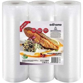 Edihome, Sac Sous Vide Alimentaire, Set 6 Rouleau, 20x300cm + 28x300cm, Sachet, sans BPA, Sous Videuse Alimentaire, Conservat