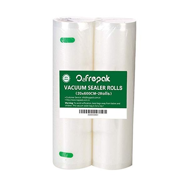 O2frepak 2 Rouleau 28x1500cm Rouleau Sacs Pour Machine Sous Vide Alimentaire,sans BPA et LFGB Sac de Congelation Sous Vide,Co