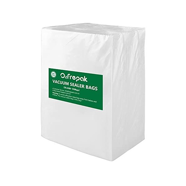 O2frepak 200 Sacs 20x30cm Sacs Machine Sous Vide Alimentaire,sans BPA et LFGB Sac de Congelation Sous Vide,Compatible Avec n