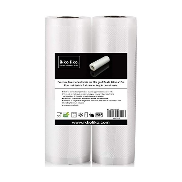 Rouleau de film sous vide alimentaire 28 cm x 15 m Sac sous vide alimentaire Rouleau sac sous vide alimentaire Rouleau sachet