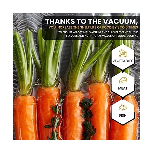 Rouleau de film sous vide alimentaire 28 cm x 15 m Sac sous vide alimentaire Rouleau sac sous vide alimentaire Rouleau sachet