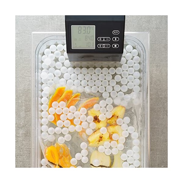 Oak & Steel - 275 Boules de Cuisson Sous Vide Premium 20 mm, Boules Sous Vide avec Filet - Réutilisables & 100% sans BPA - Ba