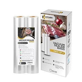 Kitchen Festiva Lot de 2 rouleaux demballage sous vide - 28 cm x 6 m - Sans BPA, réutilisables et robustes - Résistants aux 
