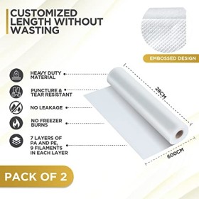 Kitchen Festiva Lot de 2 rouleaux demballage sous vide - 28 cm x 6 m - Sans BPA, réutilisables et robustes - Résistants aux 