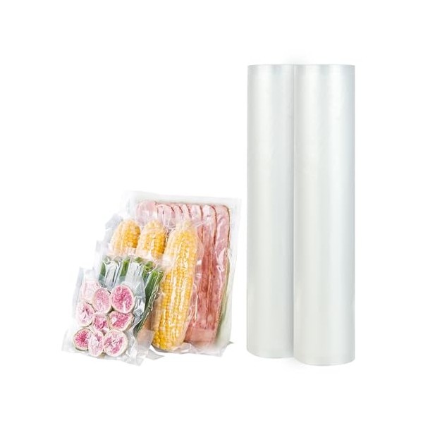 2 rouleaux 28x600 cm film sous vide alimentaire - Sac sous vide alimentaire BPA-free, résistant à la chaleur, idéal pour la c