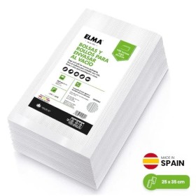 Lot de 100 sacs sous vide alimentaire avec technologie Line + | Nouvelle formule, système rayé, multicouche, sans BPA, fabric