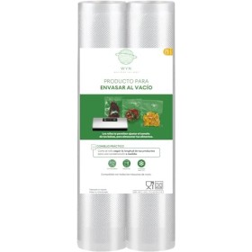 Lot de 2 rouleaux gaufrés de 20 x 600 cm pour emballer des aliments sous vide, dimensions adaptables, sans BPA WYN Whatever y