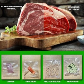 Lot de 2 rouleaux gaufrés de 20 x 600 cm pour emballer des aliments sous vide, dimensions adaptables, sans BPA WYN Whatever y