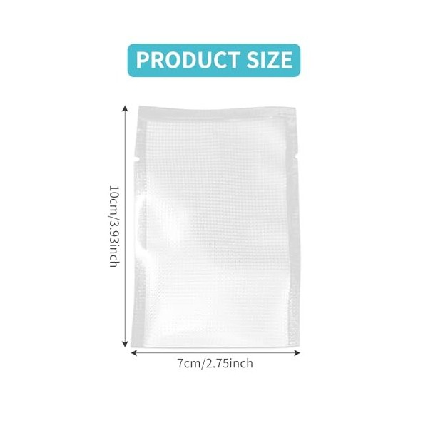 Lot de 100 petits sacs demballage sous vide - 7 x 10 cm - En nylon transparent - Sacs demballage universels sous vide - Sac