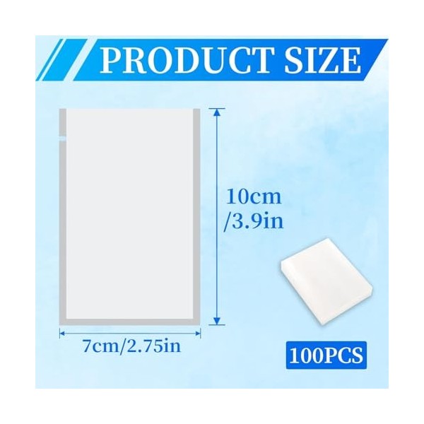 Lot de 100 sacs texturés sous vide - 7 x 10 cm - Sacs prédécoupés - Sacs de rangement sous vide - Sacs de rangement sous vide