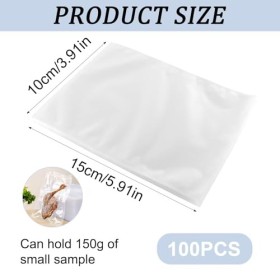 Lot de 100 sacs demballage sous vide, 10 x 15 cm, de qualité commerciale, épais gaufré, sacs de rangement sous vide, sacs de