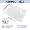 Lot de 100 sacs demballage sous vide, 10 x 15 cm, de qualité commerciale, épais gaufré, sacs de rangement sous vide, sacs de