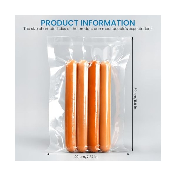 Lot De 100 Sacs Sous Vide Alimentaire, Sacs Sous Vide Gaufrés, Sacs De Mise Sous Vide, Sachet Sous Vide Alimentaire, Sac Sous