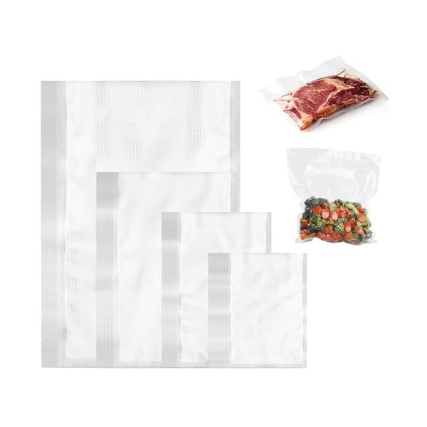 GBACHOOSE Lot de 200 sacs sous vide pour aliments 50 10 x 15 cm et 50 15 x 25 cm et 50 20 x 30 cm et 50 30 x 40 cm po