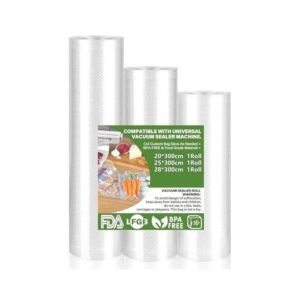 Sac Sous Vide Alimentaire-6 Pack,Rouleau Sous Vide Alimentaire,Convient à Tous Machine Sous Vide,pour la Conservation des Ali...
