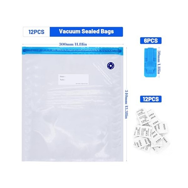 WYYFXY® Lot de 12 sacs à filament pour imprimante 3D - 30 x 34 cm - Pour le stockage sous vide - Étanchéité avec dessicant et