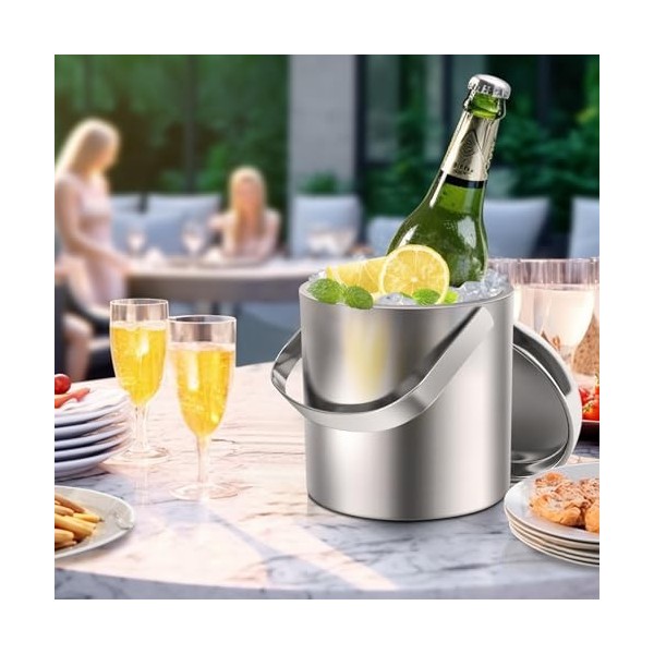 Sailnovo Enfriador de hielo, doble pared, cubos de hielo de 1,3 litros