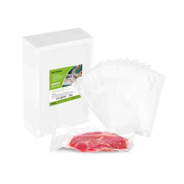 GRIFEMA GH80, Sacs de Conservation Sous Vide Alimentaire sans BPA, Compatible avec La Plupart des Machines Sous Vide, Rangeme