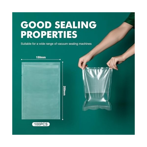 GRIFEMA GH81, Sacs de Conservation Sous Vide Alimentaire sans BPA, Compatible avec La Plupart des Machines Sous Vide, Rangeme
