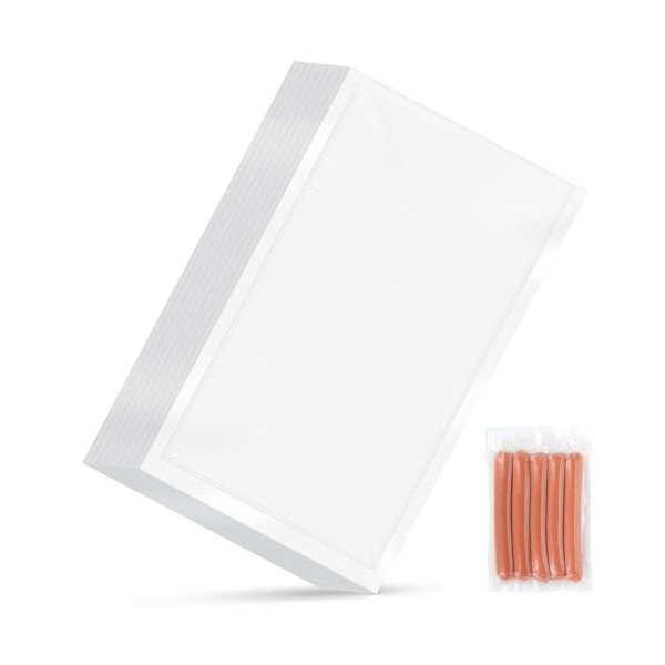 AiQInu Sacs Sous Vide Alimentaire 50 Sachets, 15cm x 25cm Foodsaver sac Sous Vide, Réutilisable, Solide et Durable, Sans BPA,