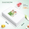 Oderra 100 Pcs Sacs sous Vide Alimentaire, 20 x 30 Cmsac Congelation sous Vide, Utilisé pour Le Scellage Et La Conservation d