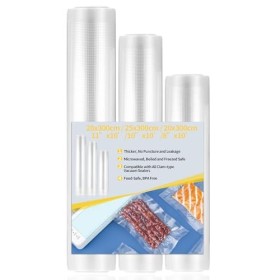 3 Rouleau Sous Vide Alimentaire, Rouleau Sac Sous Vide Alimentaire, Film Sac pour Machine Sous Vide Alimentaire, pour Sous Vi