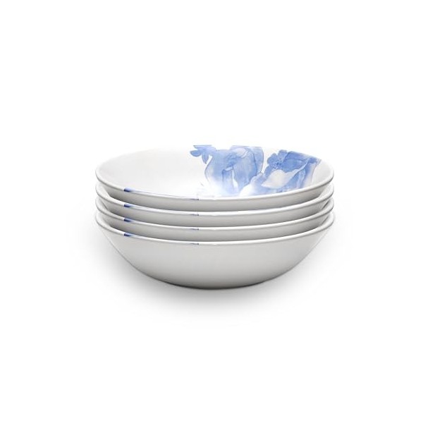 Wade WA967014BLU Assiette à dessert florale bleue avec motif floral bleu pâle et blanc, fabriquée en faïence, fabriquée à Sto...