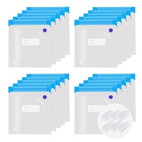 Annalocker Lot de 20 sachets de phoque réutilisables sous vide avec 6 clips détanchéité, sacs de rangement pour aliments et 