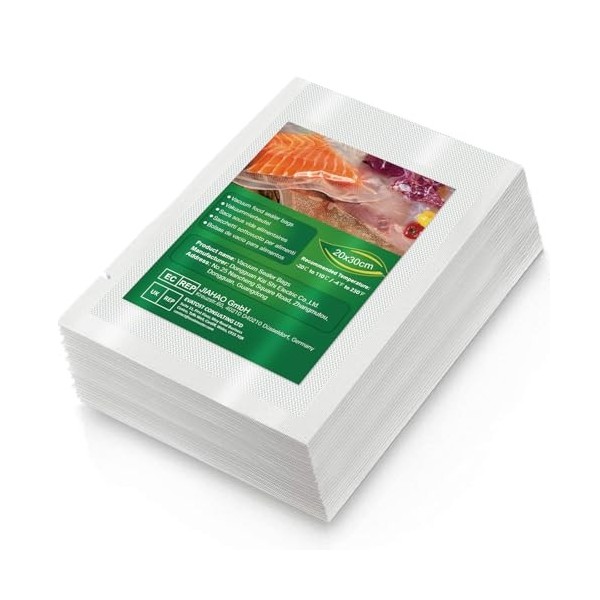 BoxLegend Sac Sous Vide Alimentaire Sac Sous Vide Gaufré 100 Sacs 20 x 30cm pour la Conservation des Aliments et la Cuisson S