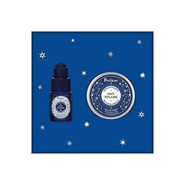 Polåar - Coffret Cadeau Nuit Polaire aux Algues Boréales - Crème Visage 50 ml + Elixir 15 ml - Soins de Nuit Anti-âge, Lissan