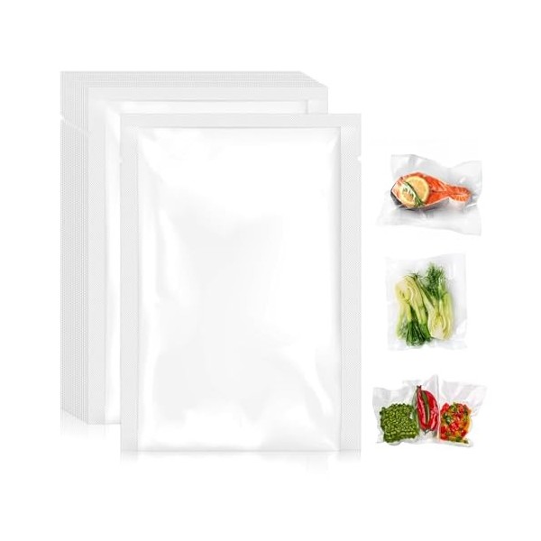 100pcs Sacs Sous Vide Alimentaire，Sacs à Faire le Vide dair Gaufrés，pour la Conservation des Aliments et la Cuisson & Boilab