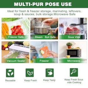 100pcs Sacs Sous Vide Alimentaire，Sacs à Faire le Vide dair Gaufrés，pour la Conservation des Aliments et la Cuisson & Boilab