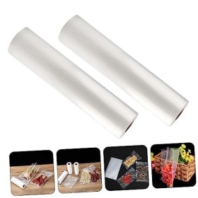 KOMBIUDA Lot de 2 rouleaux de sac de rangement sous vide, sacs hermétiques pour scellage sous vide, sacs hermétiques pour sce