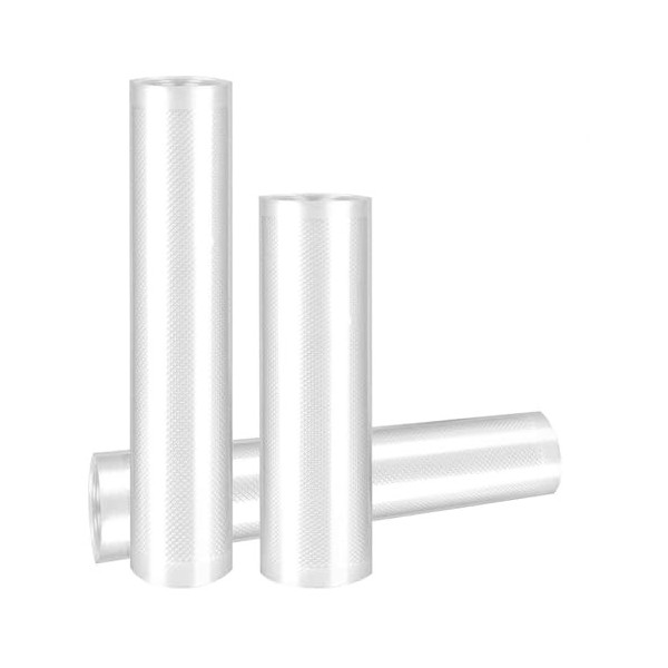 Ersozrin Lot de 3 rouleaux de sacs sous vide 15/20/25 x 300 cm pour appareil de mise sous vide, résistants à la cuisson et so