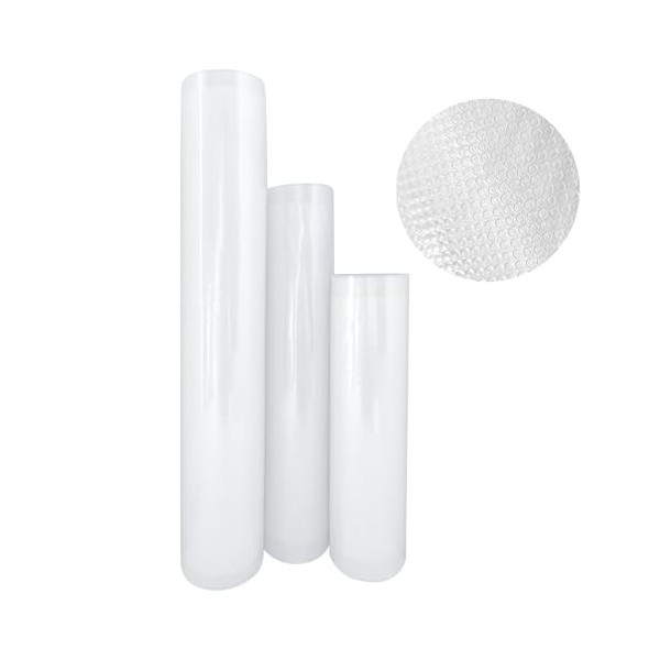 Ersozrin Lot de 3 rouleaux de sacs sous vide 15/20/25 x 300 cm pour appareil de mise sous vide, résistants à la cuisson et so