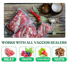 EVESONA Sac Sous Vide Alimentaire, 20x30 cm 100 Sac Gaufrés, Conservation, Congélation et Cuisson Sous Vide, sans BPA et LFGB